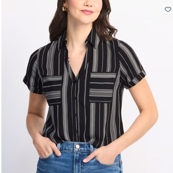 Make me an offer! 
FORTUNE + IVY Luna Airette Button Down Two Pocket Shirt - Picture 1 of 3